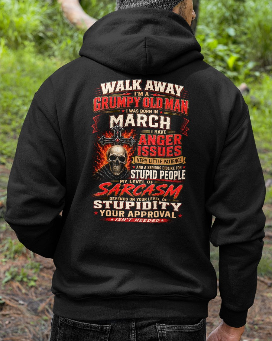 I am a Grumpy Old Man Born in March - I'm Allergic To Stupidity Funny Sarcasm Tee (SKU2607-267-03) - SUN03