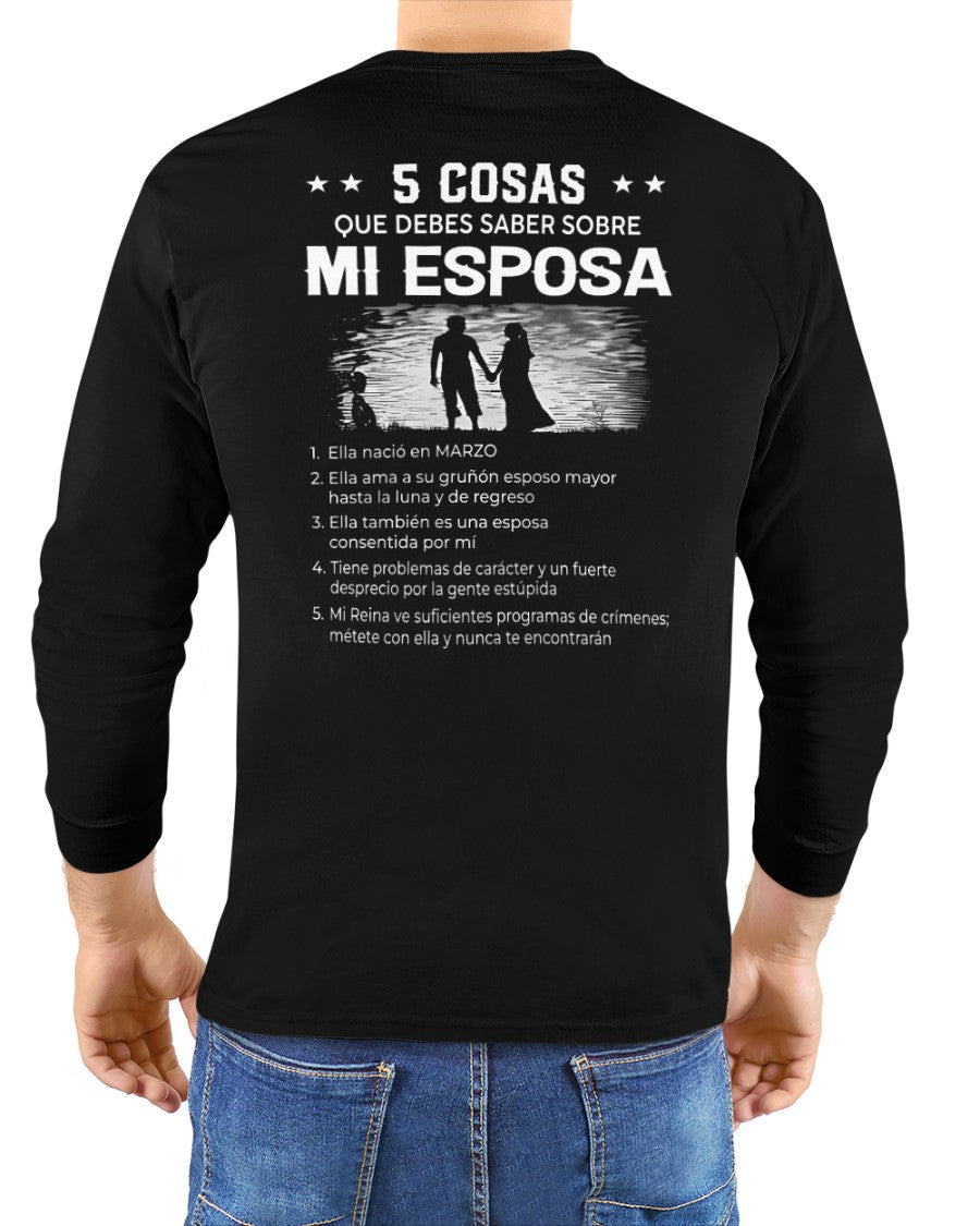 Marzo - Camiseta para esposo - Regalo perfecto de su esposa para San Valentín, aniversario o cumpleaños - (SKU2602-15-03) SUN03