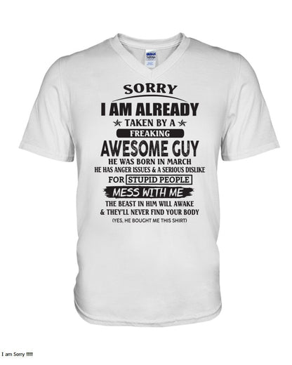 March - Awesome guy - The special gift for your girlfriend, wife - (SORRY-GUYS) - SUN03