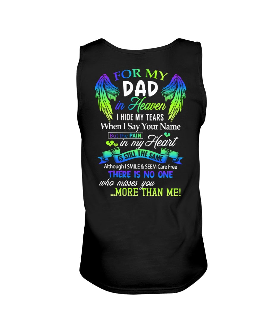 Personalized Memorial T-Shirt for Dad in Heaven - In Loving Memory Shirt, Miss You Dad Gift (SKUDAD) SUN00