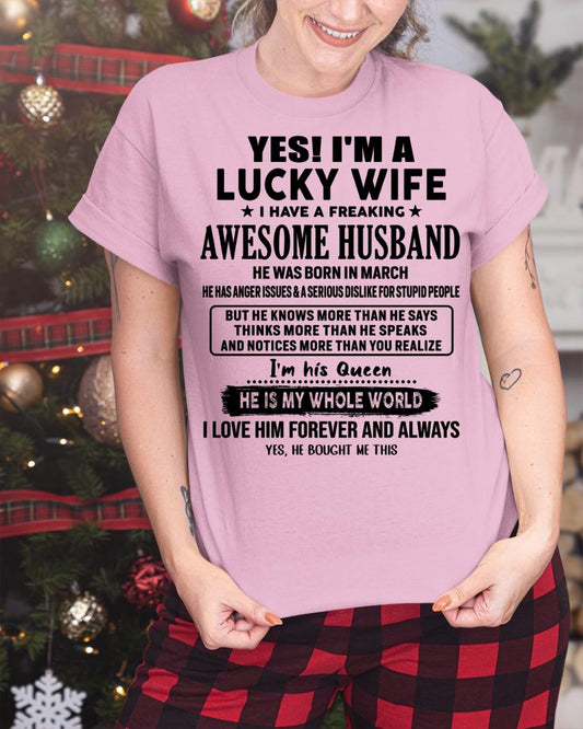 Yes, I'm a lucky wife - Perfect gift for your wife - (SKU-LK-WIFE-03) - SUN03