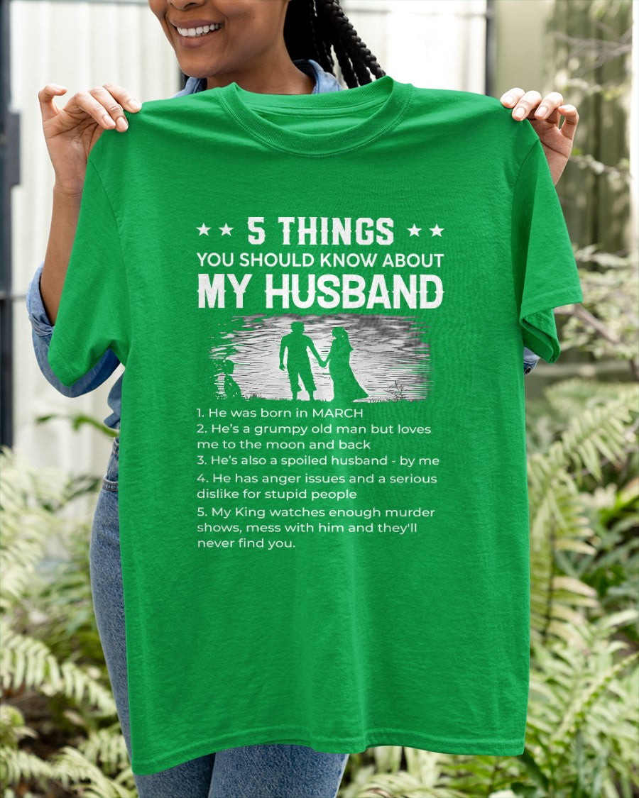 March - Funny Gift T-Shirt for Wife - Valentine’s Day, Anniversary, Birthday & Holiday Present from Husband (SKU26T-01293-03) SUN03