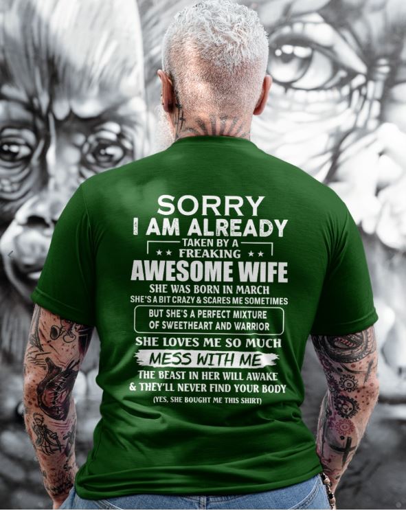 Awesome wife March - Perfect gift for your husband - SUN03 (SKU68-86-03)