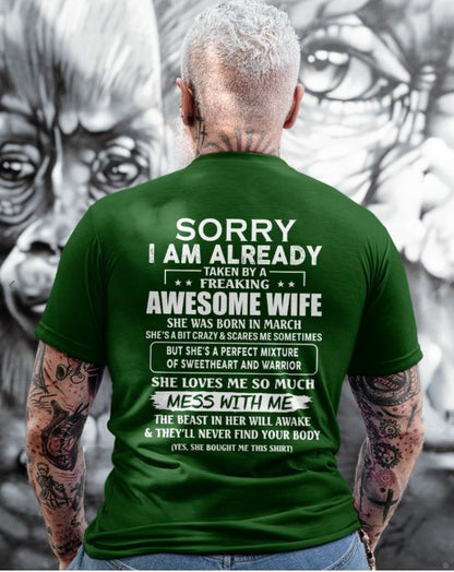 Awesome wife March - Perfect gift for your husband - SUN03 (SKU68-86-03)