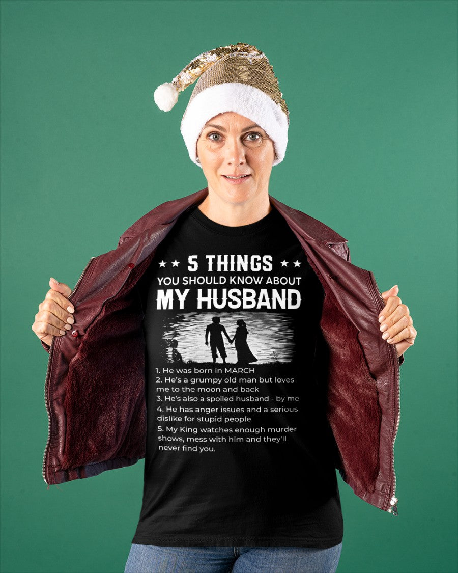 March - Funny Gift T-Shirt for Wife - Valentine’s Day, Anniversary, Birthday & Holiday Present from Husband (SKU26T-01293-03) SUN03