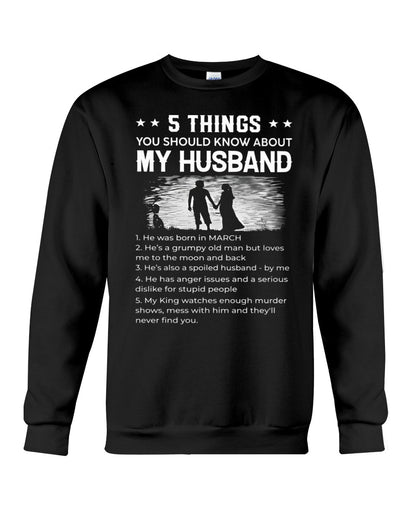 March - Funny Gift T-Shirt for Wife - Valentine’s Day, Anniversary, Birthday & Holiday Present from Husband (SKU26T-01293-03) SUN03