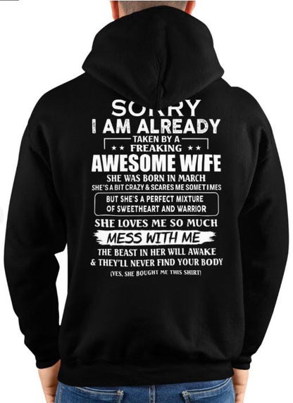 Awesome wife March - Perfect gift for your husband - SUN03 (SKU68-86-03)