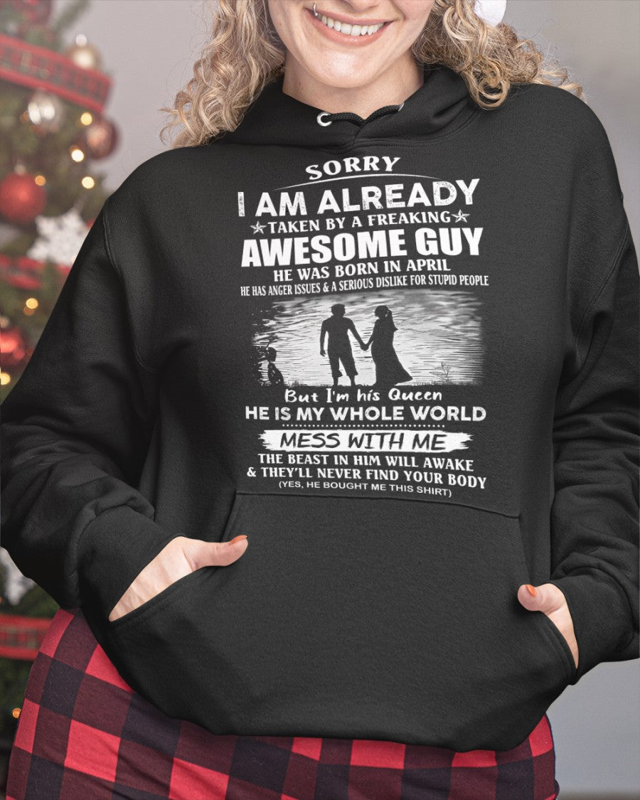 April - Funny Gift T-Shirt for Girlfriend or Wife - Anniversary, Birthday & Holiday Present from Boyfriend or Husband (SKU11-50-04) - SUN04