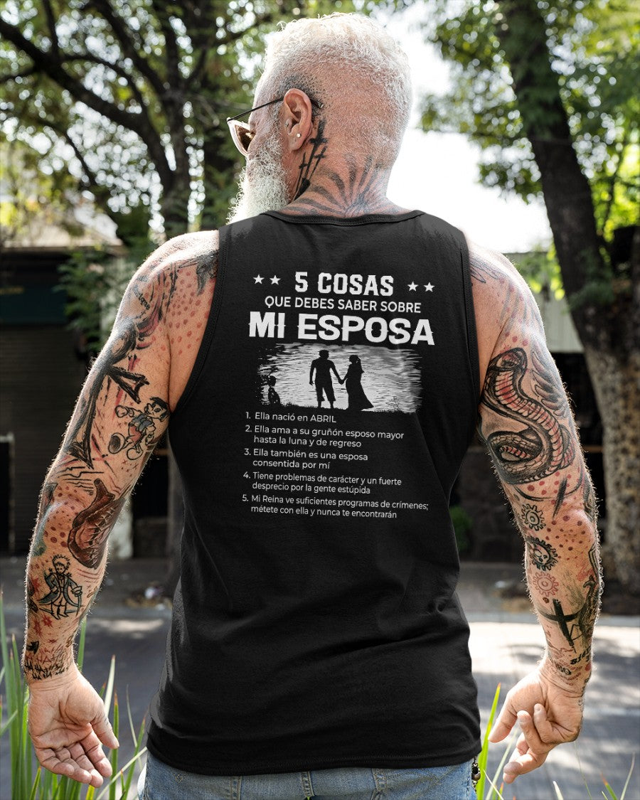 Abril - Camiseta para esposo - Regalo perfecto de su esposa para San Valentín, aniversario o cumpleaños - (SKU2602-15-04) SUN04