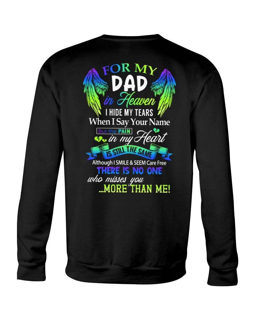 Personalized Memorial T-Shirt for Dad in Heaven - In Loving Memory Shirt, Miss You Dad Gift (SKUDAD) SUN00
