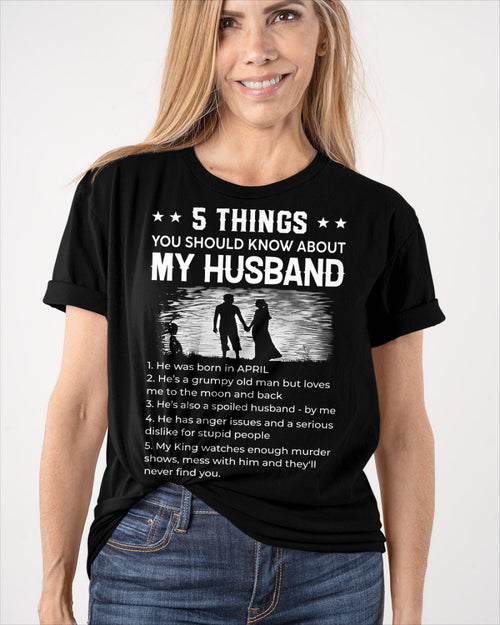 April - Funny Gift T-Shirt for Wife - Valentine’s Day, Anniversary, Birthday & Holiday Present from Husband (SKU26T-01293-04) SUN04