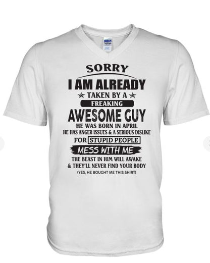 April - Awesome guy - The special gift for your girlfriend, wife - (SORRY-GUYS) - SUN04