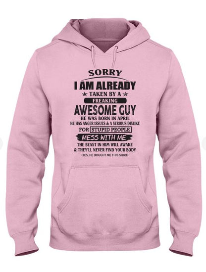 April - Awesome guy - The special gift for your girlfriend, wife - (SORRY-GUYS) - SUN04