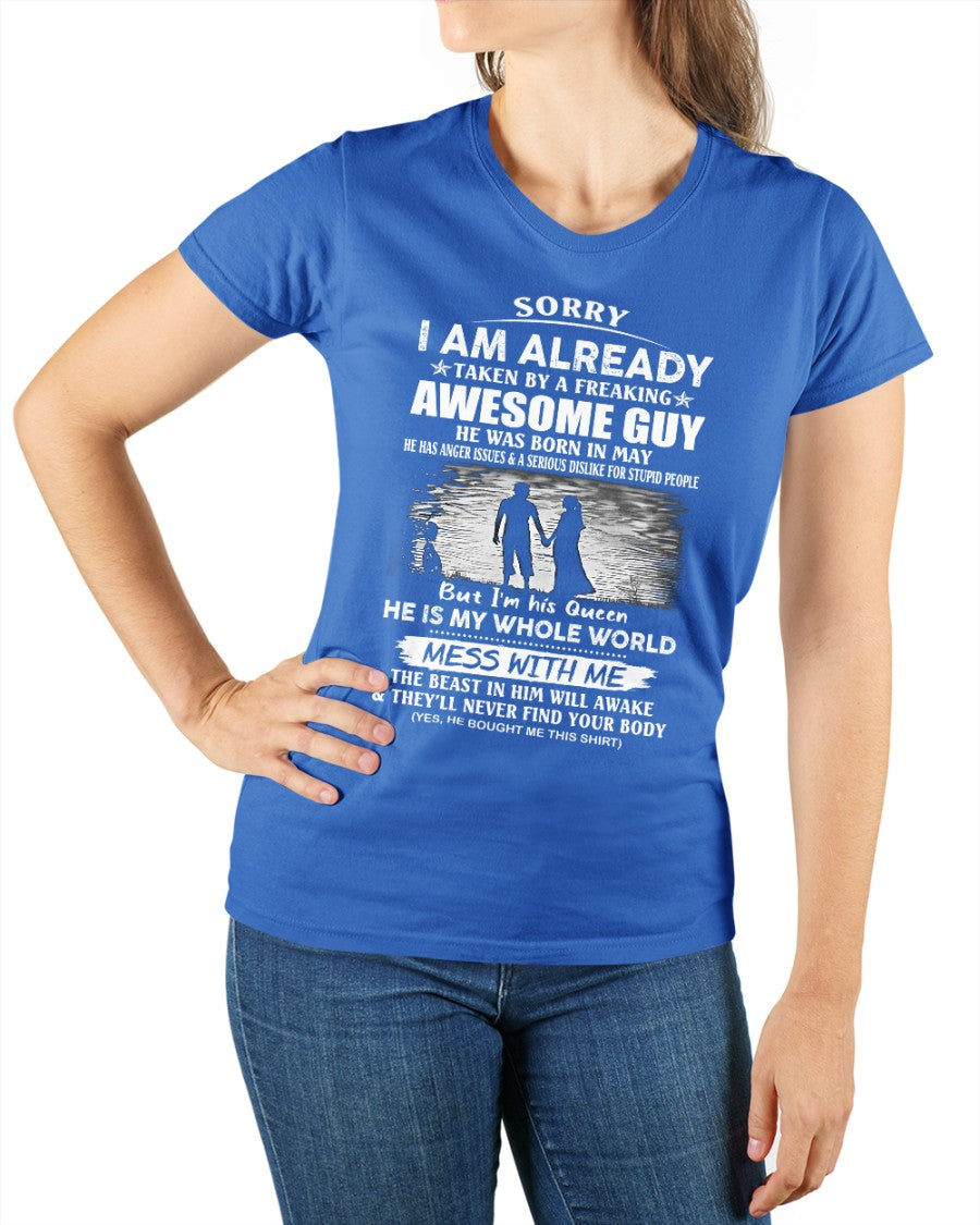 May - Funny Gift T-Shirt for Girlfriend or Wife - Anniversary, Birthday & Holiday Present from Boyfriend or Husband (SKU11-50-05) - SUN05