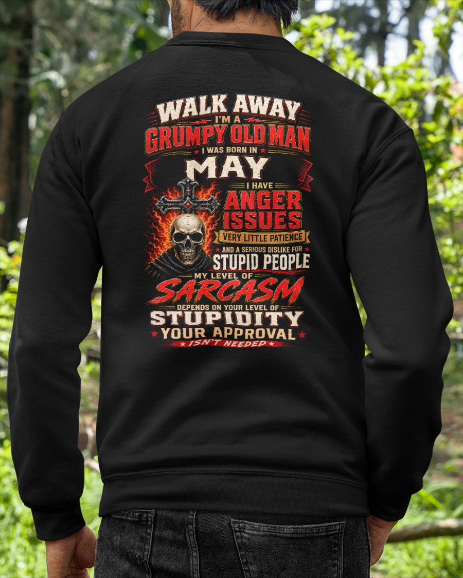 I am a Grumpy Old Man Born in May - I'm Allergic To Stupidity Funny Sarcasm Tee (SKU2607-267-05) - SUN05