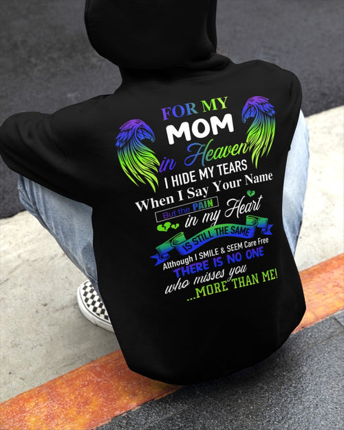 Personalized Memorial T-Shirt for Mom in Heaven - In Loving Memory Shirt, Miss You Mom Gift (SKUMOM) SUN00