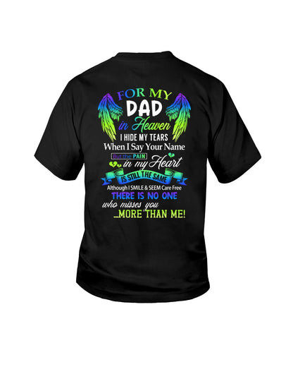 Personalized Memorial T-Shirt for Dad in Heaven - In Loving Memory Shirt, Miss You Dad Gift (SKUDAD) SUN00