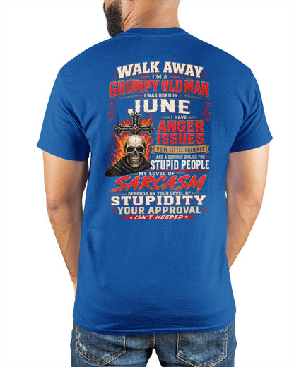 I am a Grumpy Old Man Born in June - I'm Allergic To Stupidity Funny Sarcasm Tee (SKU2607-267-06) - SUN06