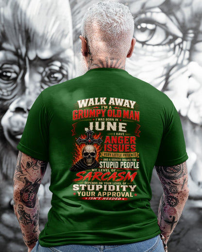 I am a Grumpy Old Man Born in June - I'm Allergic To Stupidity Funny Sarcasm Tee (SKU2607-267-06) - SUN06