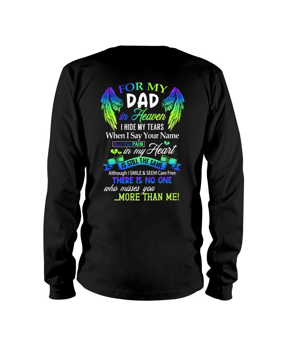 Personalized Memorial T-Shirt for Dad in Heaven - In Loving Memory Shirt, Miss You Dad Gift (SKUDAD) SUN00