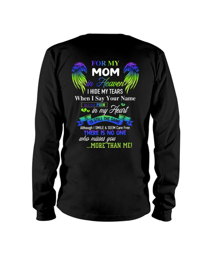 Personalized Memorial T-Shirt for Mom in Heaven - In Loving Memory Shirt, Miss You Mom Gift (SKUMOM) SUN00