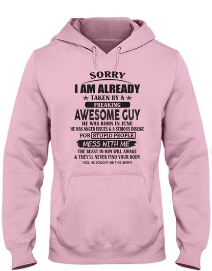 June - Awesome guy - The special gift for your girlfriend, wife - (SORRY-GUYS) - SUN06
