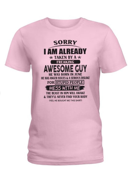 June - Awesome guy - The special gift for your girlfriend, wife - (SORRY-GUYS) - SUN06