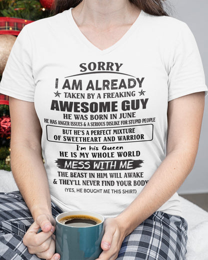 June - Awesome guy born in June - Perfect gift for your girlfriend or wife (SKU12-38-06)