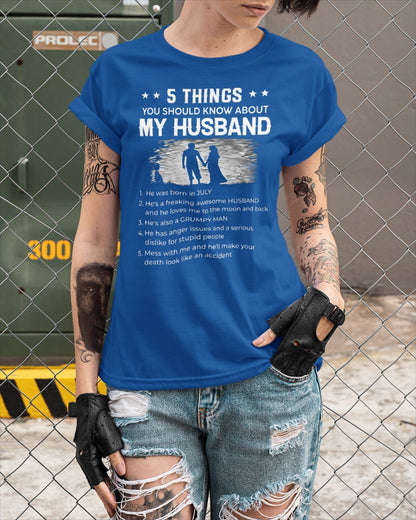July Wife Gift - 5 Things About My Husband (SKU2604-288-07) - SUN07