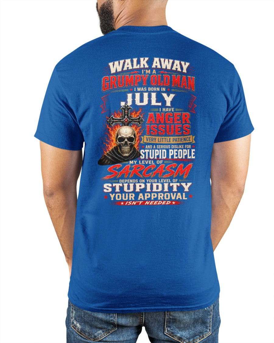 I am a Grumpy Old Man Born in July - I'm Allergic To Stupidity Funny Sarcasm Tee (SKU2607-267-07) - SUN07