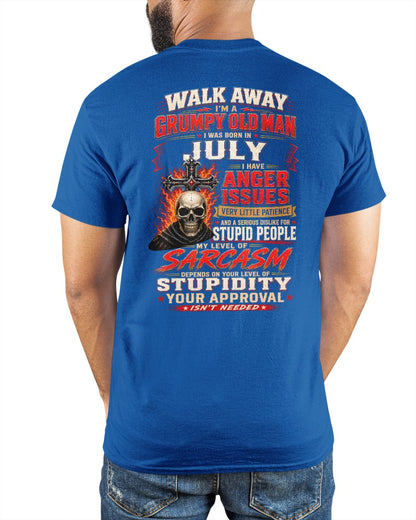 I am a Grumpy Old Man Born in July - I'm Allergic To Stupidity Funny Sarcasm Tee (SKU2607-267-07) - SUN07