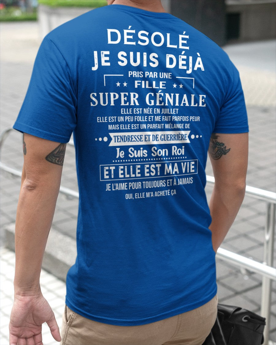 Désolé les filles, je suis déjà pris - Ma copine est folle et adorable - Cadeau spécial pour votre petit ami ou mari - (SKU04-111-07) - SUN07