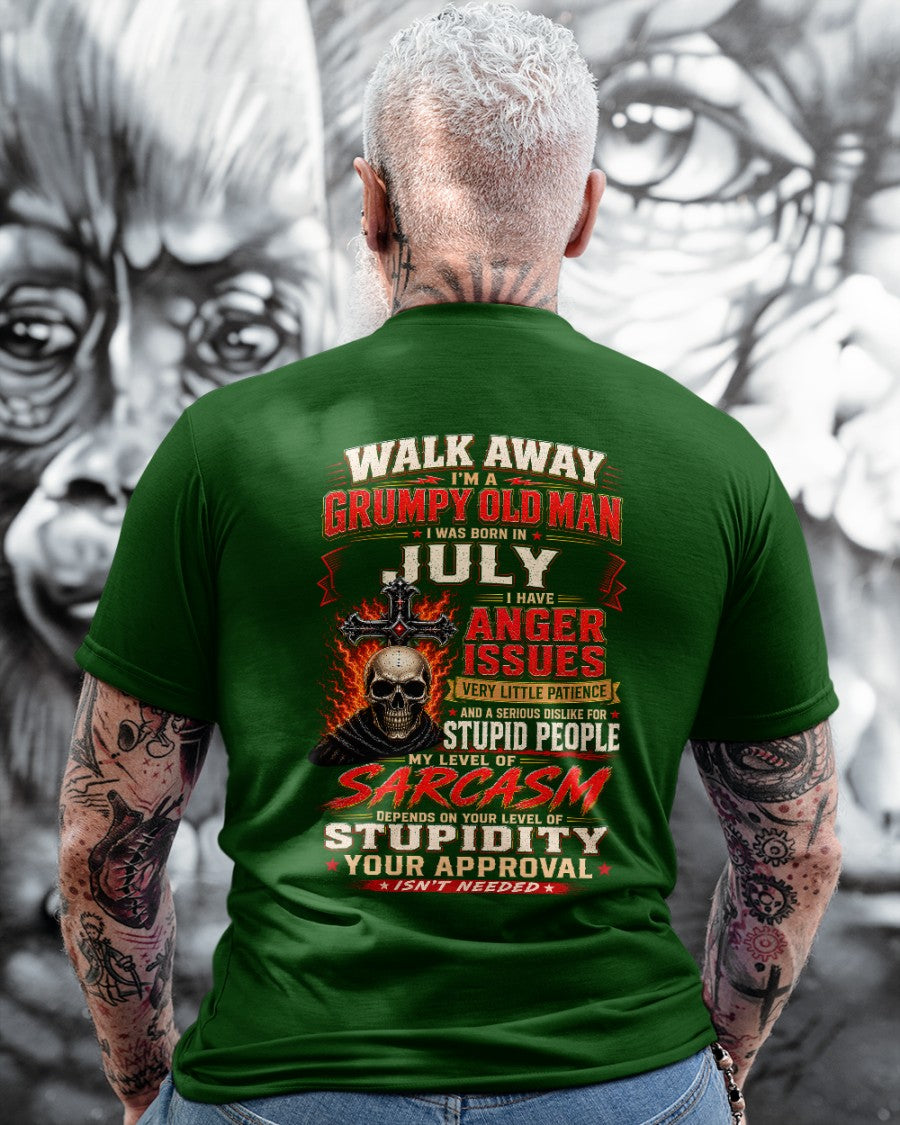 I am a Grumpy Old Man Born in July - I'm Allergic To Stupidity Funny Sarcasm Tee (SKU2607-267-07) - SUN07