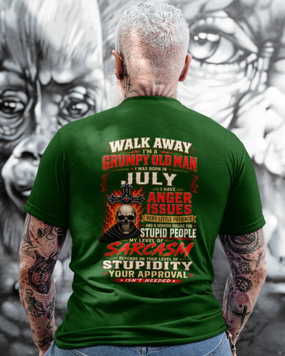 I am a Grumpy Old Man Born in July - I'm Allergic To Stupidity Funny Sarcasm Tee (SKU2607-267-07) - SUN07