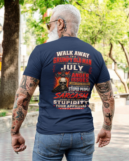 I am a Grumpy Old Man Born in July - I'm Allergic To Stupidity Funny Sarcasm Tee (SKU2607-267-07) - SUN07