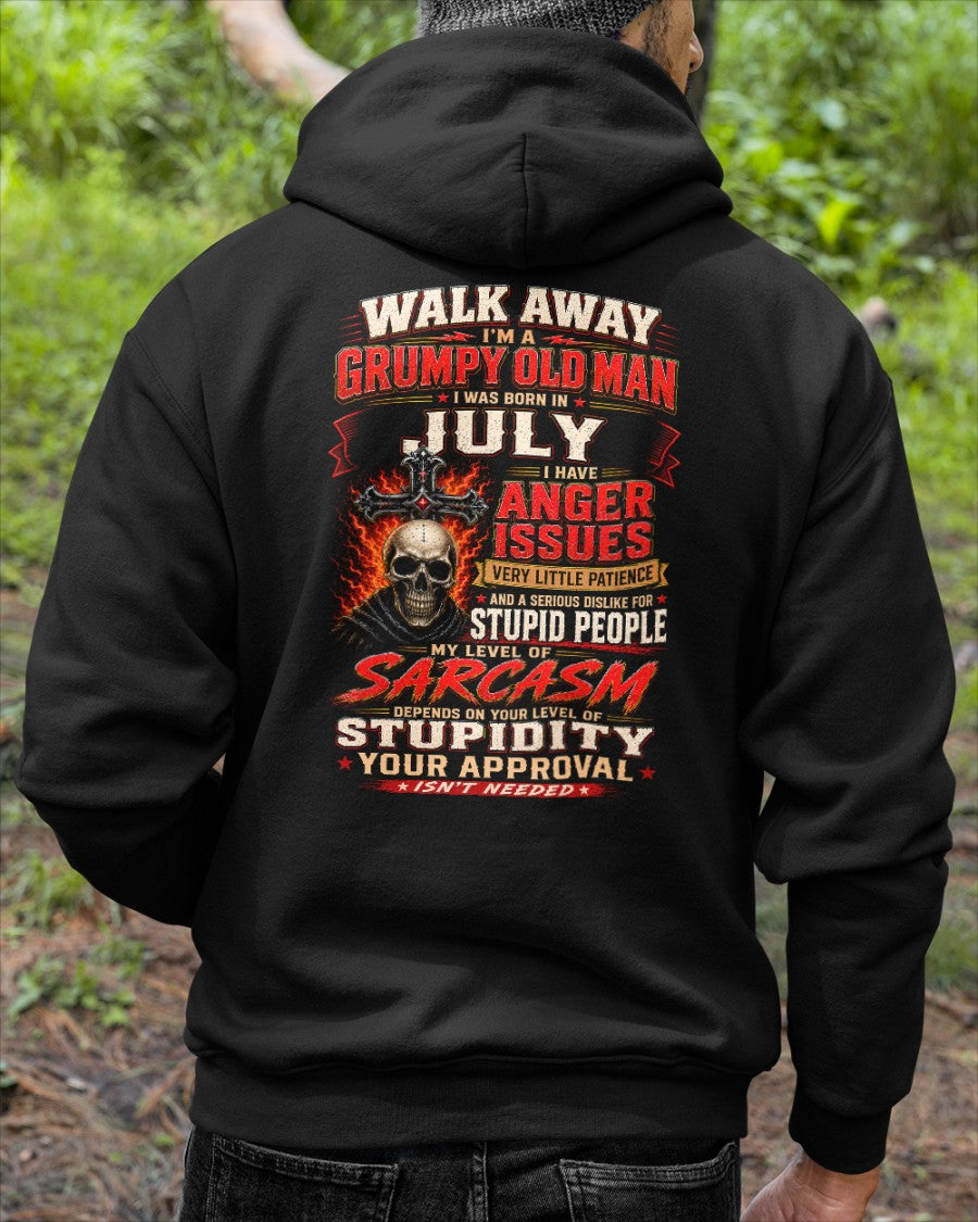 I am a Grumpy Old Man Born in July - I'm Allergic To Stupidity Funny Sarcasm Tee (SKU2607-267-07) - SUN07