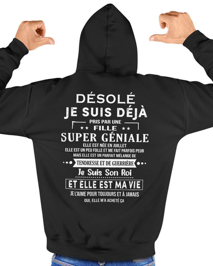 Désolé les filles, je suis déjà pris - Ma copine est folle et adorable - Cadeau spécial pour votre petit ami ou mari - (SKU04-111-07) - SUN07