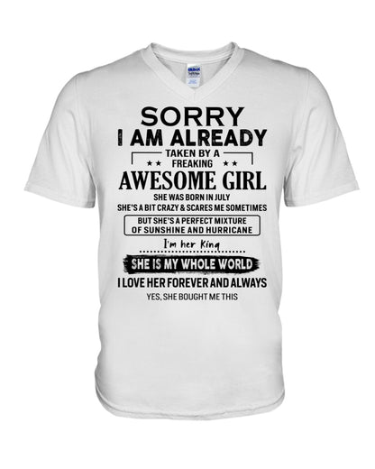 Sorry Girls, I’m Taken - My Girl is Crazy & Cute - Perfect gift for your boyfriend, husband - (SKU.SS-07) - SUN07