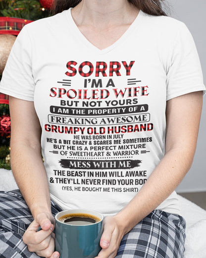 Sorry, I'm a Spoiled Wife - I have an awesome Husband - Perfect gift for your wife - (SKU04-75-07) - SUN07
