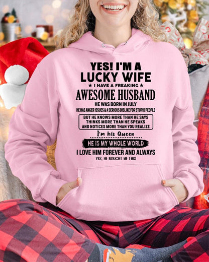 Yes, I'm a lucky wife - Perfect gift for your wife - (SKU-LK-WIFE-07) - SUN07