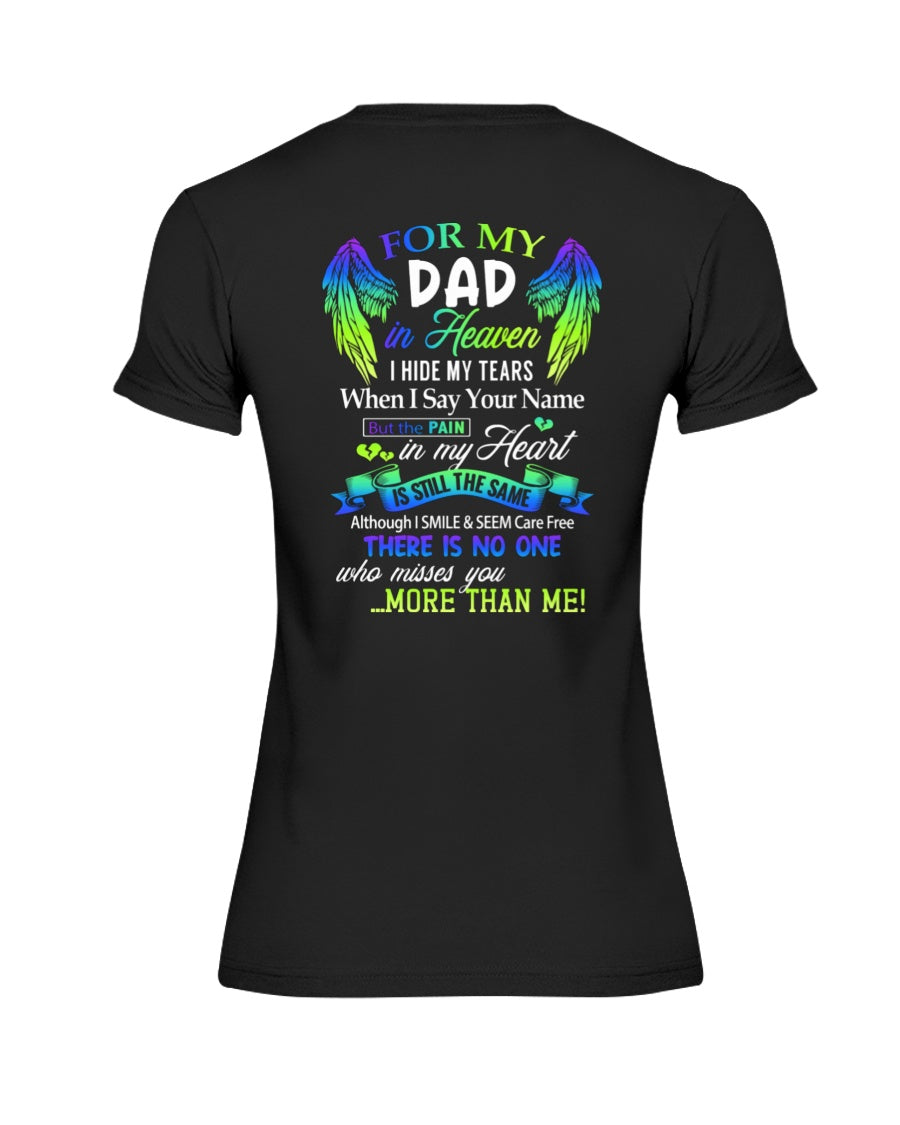 Personalized Memorial T-Shirt for Dad in Heaven - In Loving Memory Shirt, Miss You Dad Gift (SKUDAD) SUN00
