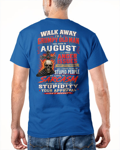I am a Grumpy Old August Man - I'm Allergic To Stupidity Funny Sarcasm Tee (SKU2607-267-08) - SUN08