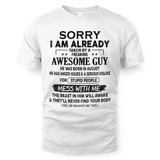 August - Awesome guy born in August - Perfect gift for your girlfriend, wife (SKU10-SRN-08)