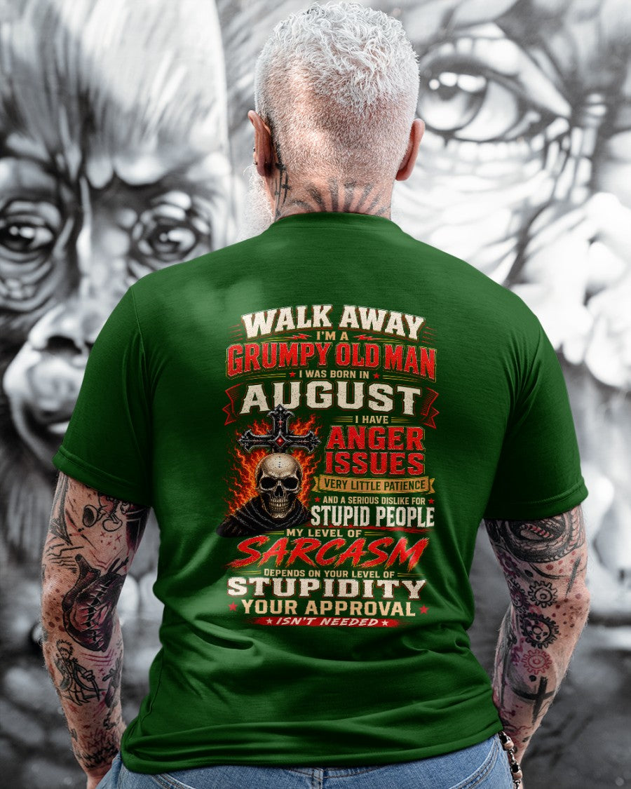I am a Grumpy Old August Man - I'm Allergic To Stupidity Funny Sarcasm Tee (SKU2607-267-08) - SUN08