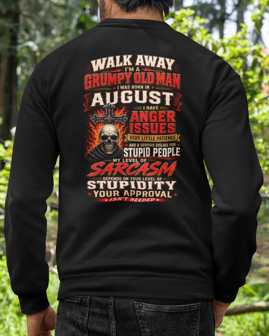 I am a Grumpy Old August Man - I'm Allergic To Stupidity Funny Sarcasm Tee (SKU2607-267-08) - SUN08