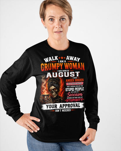 I Am A Grumpy Woman Born In August - Funny Sarcastic Women's Shirt (SKU2608-153-08) SUN08