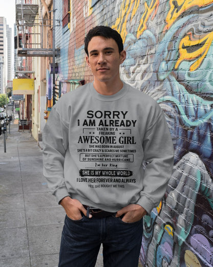 Sorry Girls, I’m Taken - My Girl is Crazy & Cute - Perfect gift for your boyfriend, husband - (SKU.SS-08) - SUN08