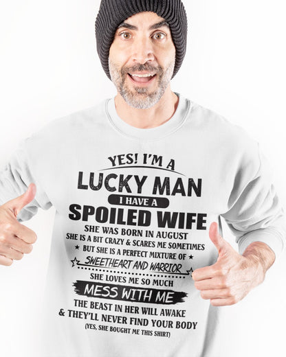 August - Yes! I'm a Lucky Man - Perfect gift for your husband - SUN08 (SKU-LK.MAN-08)