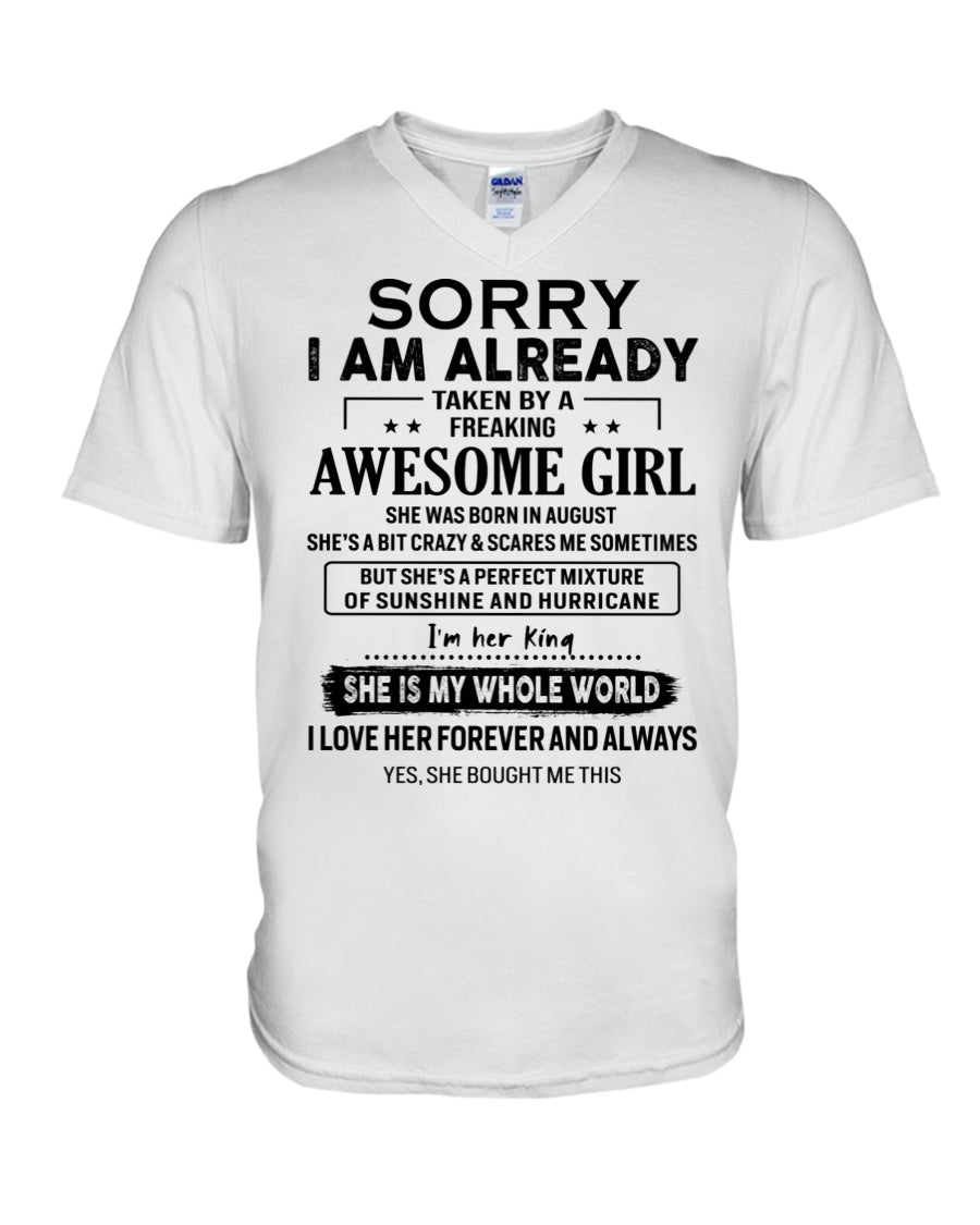 Sorry Girls, I’m Taken - My Girl is Crazy & Cute - Perfect gift for your boyfriend, husband - (SKU.SS-08) - SUN08
