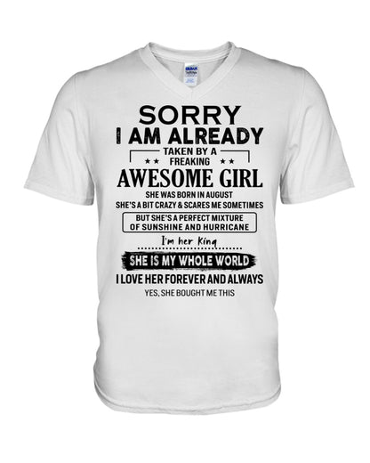 Sorry Girls, I’m Taken - My Girl is Crazy & Cute - Perfect gift for your boyfriend, husband - (SKU.SS-08) - SUN08